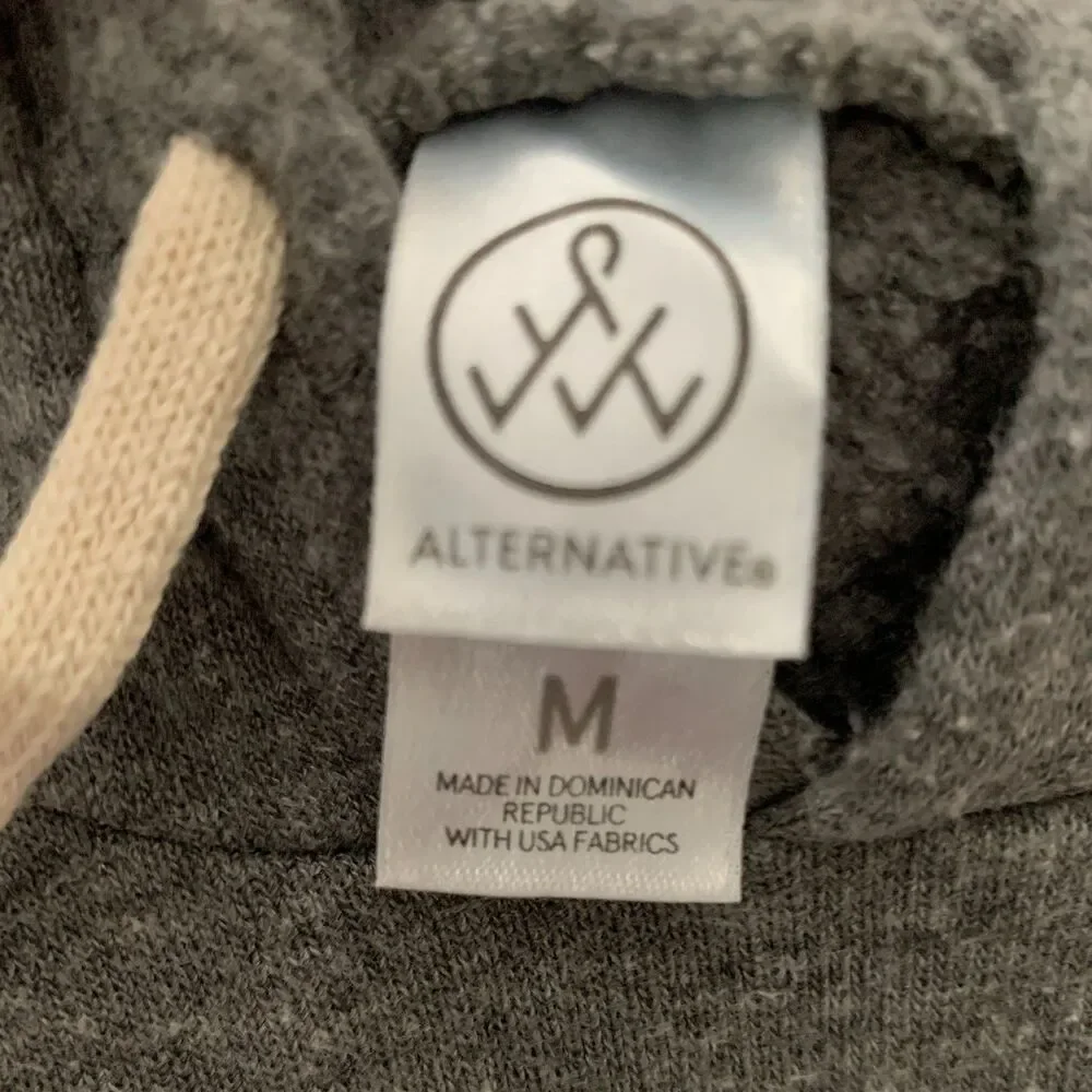 Alternative Apparel Men's Naval Academy Hoodie Sweatshirt Medium Heather Gray